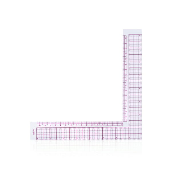 Wosthever Regla cuadrada en L con báscula para ropa, medición de costura, herramienta para manualidades DIY Tela de costura y artesanía
