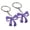 Purple, variant on Loamitoy 2Pcs Keychain Pendant, Hollow Bow Shape Key Ring with Chain, Compact Portable Key Holder for Men Women Accessories