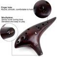 thumbnail image 3 of Nuevos productos en 2023, Ocarina Alto C de 12 agujeros Ocarinas de cerámica de paja ahumada con bolsa protectora Folleto de canciones de inicio - Humo, 3 of 5
