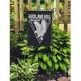 thumbnail image 2 of KDAGR Star Rock and Roll Eagle Slogan Hard Heavy Wings American Garden Flag Decorative Flag House Banner 12x18 inch, 2 of 2