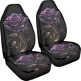 thumbnail image 3 of XYZCANDO Elegant 2-Pack Front Car Seat Covers with Purple Gold Rose - Durable Breathable Protector For Car Interior Decor, 3 of 10