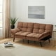 thumbnail image 2 of Mainstays Memory Foam Futon, Camel Faux Suede Fabric My Lux Decor Round, 2 of 11