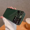 thumbnail image 3 of Compatible with iPhone 13 Pro Max Slim Case,Luxury Bling Transparent Hard PC Anti-Scratch Shockproof Case with Window Glass Lens Camera Protectorfor iPhone 13 Pro Max Women Girl Men-Green, 3 of 12