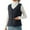 Black, variant on Women's Double-sided Cotton Padded Sleeveless Vest Jacket, Stand Collar, Black, Size XXL