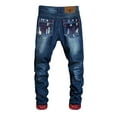 thumbnail image 3 of Skylinewears Men Ripped Biker Jeans Slim Fit Stretch Distressed Destroyed Denim Pants Straight Leg Fashion Comfort Jeans, 3 of 3