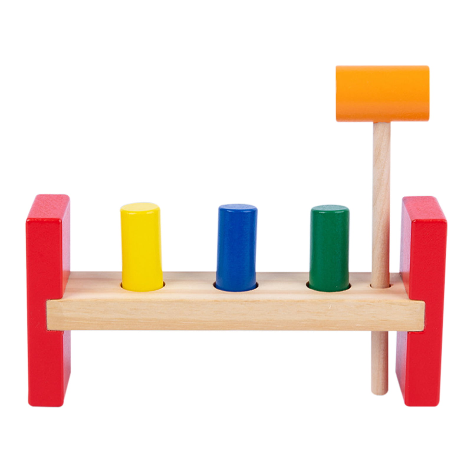 Children Wooden Pound A Peg Hammer And Peg Pounding Bench Toy For Boys G 