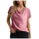 thumbnail image 1 of Camiseta de manga corta holgada informal lisa con cuello en V y cuello en V de verano para mujer OAVQHLG3B Store lin121212, 1 of 5