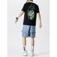 thumbnail image 4 of Niepce Inc Japanese Streetwear Emerald Tiger Graphic Embroidery T-shirts (Men's), 4 of 6