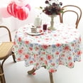 thumbnail image 3 of Spillproof Red Floral Spring/Summer Fabric Tablecloth, Rose Table Cloth for Round Tables, Picnic/Patio Flower Table Covers for Mother''s Day,Parties,Wedding Use (60 Inch Round), 3 of 6