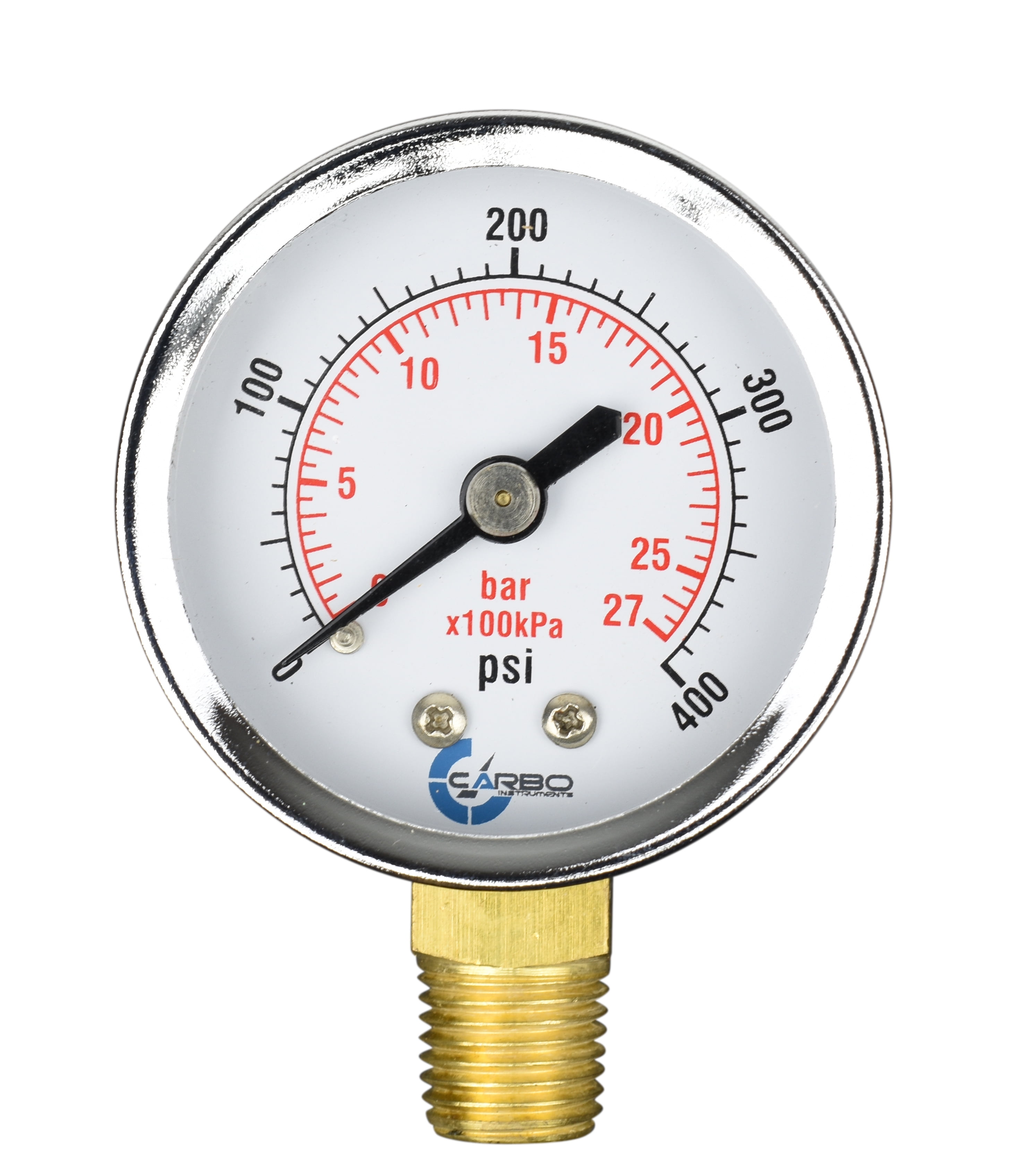 400 PSI DRY 2/" Pressure Guage Black Steel Case Lower Mount