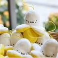 thumbnail image 4 of 3pcs Cute Funny School Bag Keychain Plush Doll Banana Plush Stuffed Toy Yellow, 4 of 7
