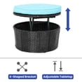 thumbnail image 6 of ModFusion Outdoor Furniture Round Daybed Set with Retractable Canopy, Clamshell Wicker Sunbed Sectional Seat, Black Rattan & Turquoise Cushion, 6 of 9