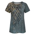 thumbnail image 4 of SMihono Hauts pour Femmes Été Chic Décontracté T-Shirts à Col Rond Amples Décontractés à Imprimé Blouse à Manches Courtes T-shirt Oversize pour Femmes 2023, 4 of 9