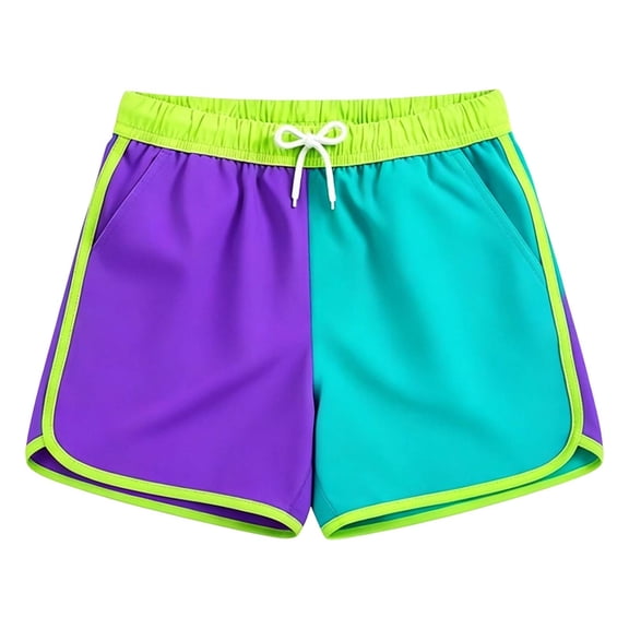Boys Swim Trunks High Visibility Quick Dry Bathing Suit Vintage Swimming Shorts (Purple 3-4 Years)