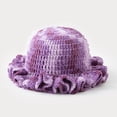thumbnail image 5 of jiaxiM Packable Straw Bucket Hat for Women Elegant Wide Brim Sun Hat with Dip-Dye and Lace Ruffle, Handmade Visor for Beach, Travel and Outdoor Events, 5 of 5