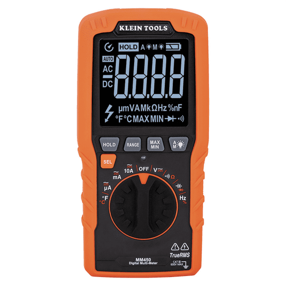 Klein Tools Slim Digital Multimeter, TRMS Auto-Ranging, 600V, Temp