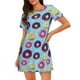 thumbnail image 1 of Fotbe Donuts Bata de Dormir para Mujer con Estampado, Camisón de Algodón de Manga Corta, Ropa de Dormir Casual, 1 of 6