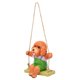thumbnail image 2 of Estatua de resina con forma de columpio para colgar en el jardín, diseño de perro de peluche, color marrón, 2 of 14