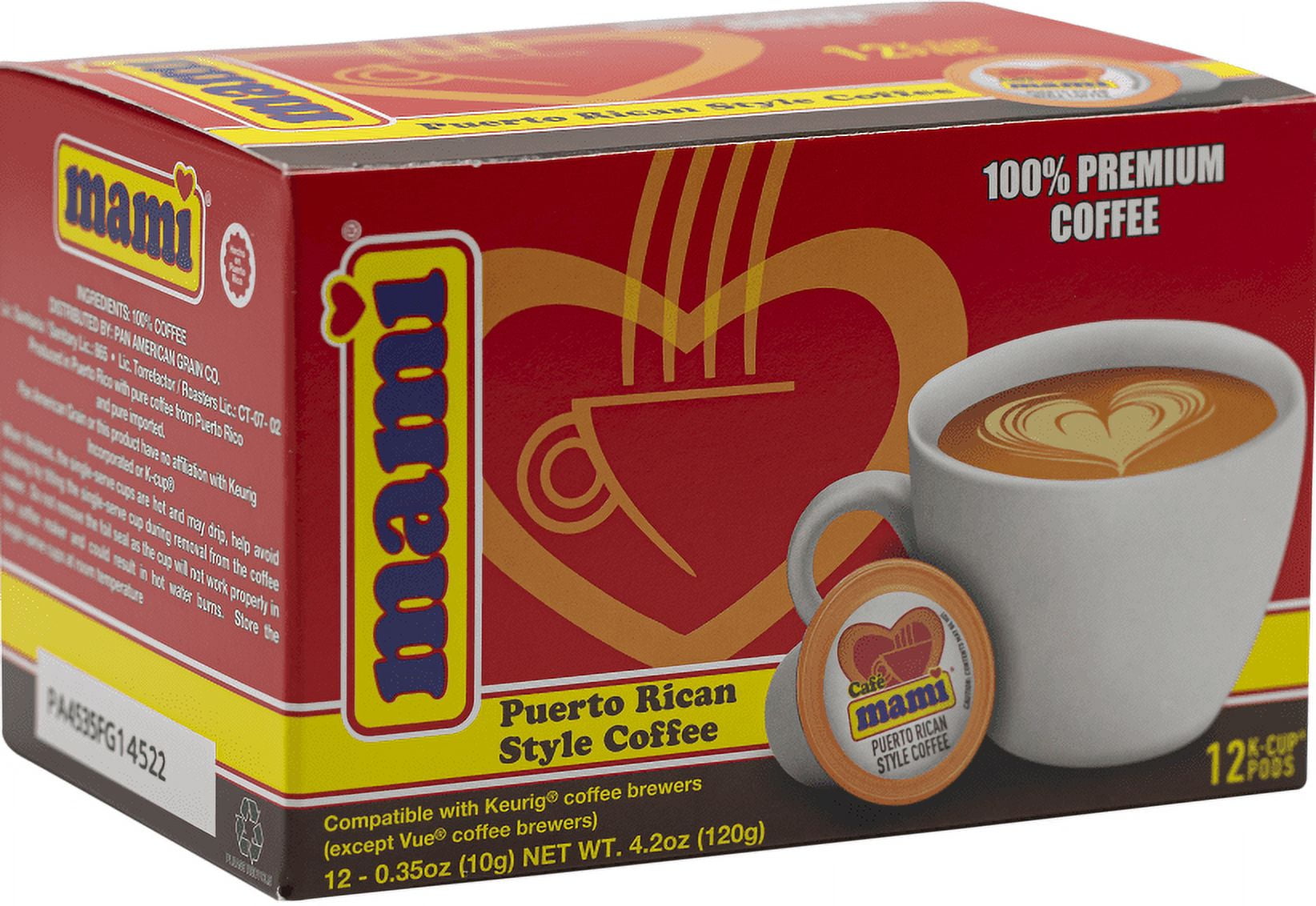 Cafe Mami Puerto Rican Style Medium Roast Coffee K-Cups 12 Count
