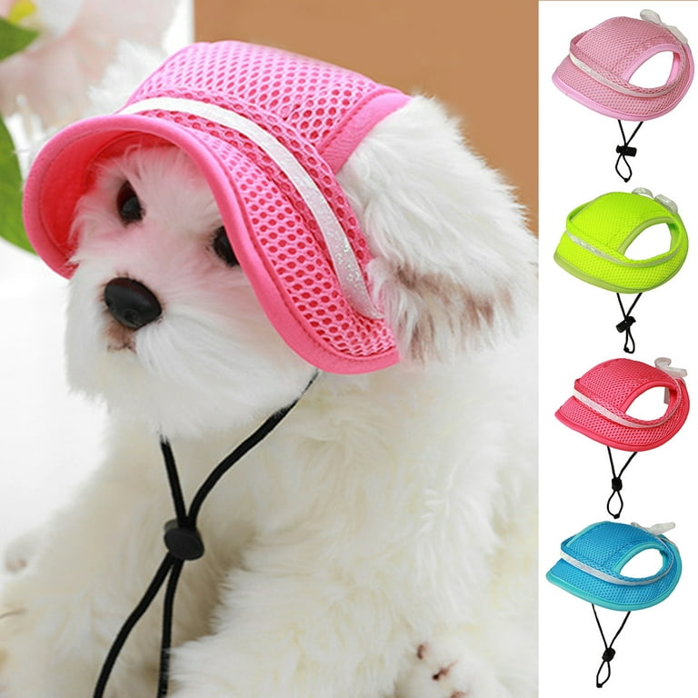 Travelwant Dog Baseball Cap, Adjustable Dog Outdoor Sport Sun Protection Baseball Hat Cap Visor Sunbonnet Outfit with Ear Holes for Puppy Small Dogs