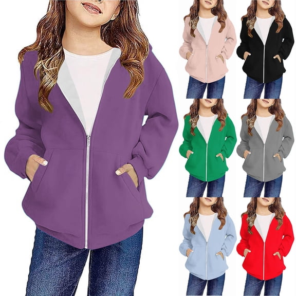 Lovzfmll Toddler Kids Girls Basic Hoodie, Comfortable Pullover Design, Essential Warm Winter Wear for Girls for 4-12 Years