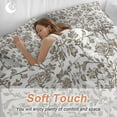 thumbnail image 3 of Vintage Brown Floral Duvet Cover Set Twin Size Farmhouse Flower Pastoral Style Soft Lightweight Comforter Covers 4 Piece Bedding Set with 1 Duvet Cover 1 Bed Sheet & 2 Pillow Shams, 3 of 8