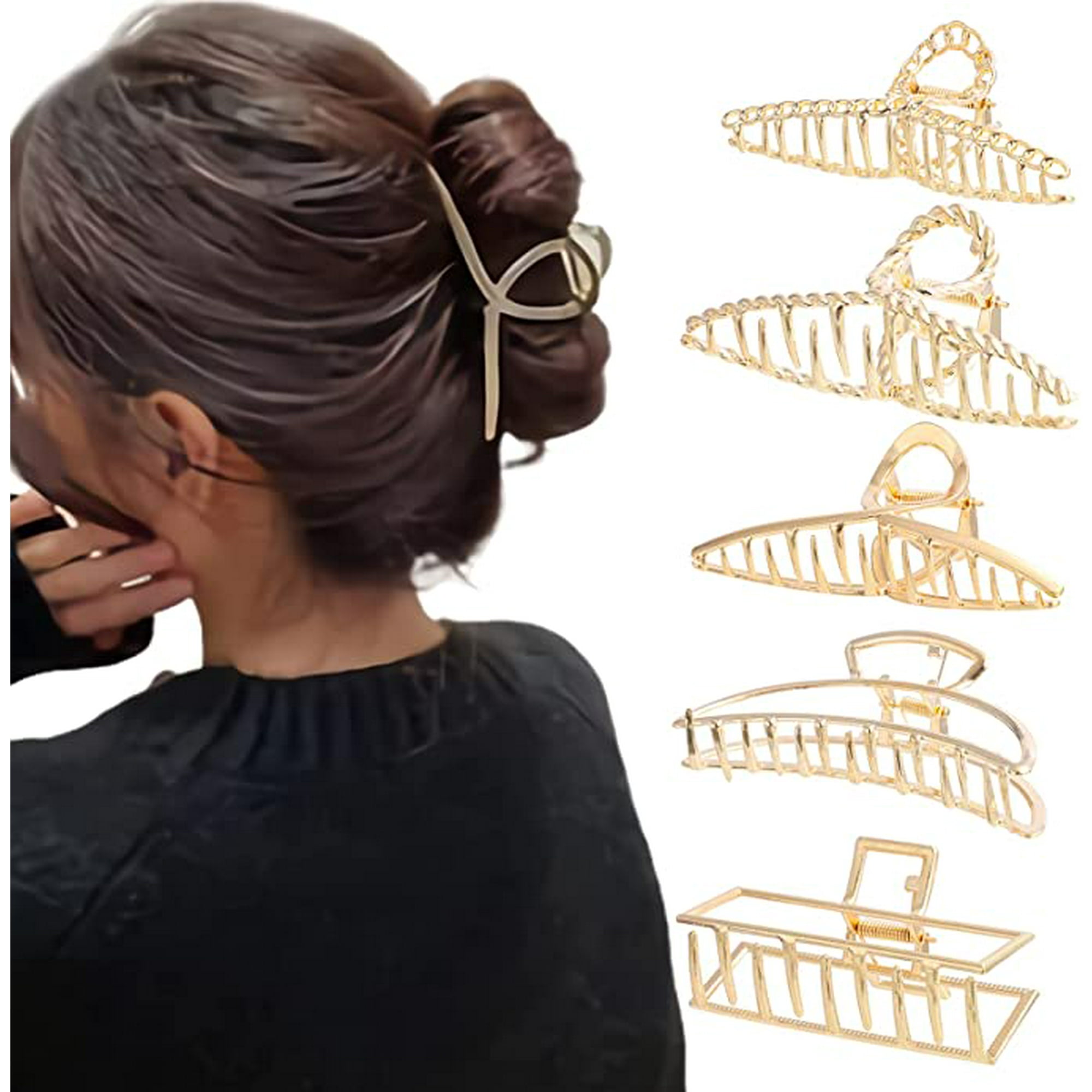 Large Big Hair Claw Clips - 5 PCS Nonslip Large Claw Clip for Women and Girls Thin Hair Strong Hold for Thick Hair 5 Color Big Hair Clips (Golden Alloy) | Walmart Canada Large Big Hair Claw Clips - 5 PCS Nonslip Large Claw Clip for Women and Girls Thin Hair Strong Hold for Thick Hair 5 Color Big Hair Clips (Golden Alloy) | Walmart Canada