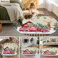 thumbnail image 6 of Beige Christmas Round Area Rug 3 FT,Small Kitchen Bathroom Mat,Red Truck Plaid Snowman Xmas Tree Ball Washable Indoor Outdoor Throw Runner Carpet Non-Shedding Doormat for Table Shower Sofa Entryway, 6 of 9