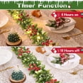 thumbnail image 3 of Waipfaru 6.5ft Flocked Christmas Garland with Lights, Pre-lit Mantle Garland with Snowflakes for Indoor & Outdoor, Olive Greenery for Christmas Decorations, 3 of 7