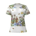 thumbnail image 2 of Uemuo Herbs and Wildflowers Drawing Women's Deep V-Neck Low Cut Tops - Casual Loose Fit with Stainless Steel Loop, Soft, Breathable, Perfect for Office, Travel, and Daily Wear-X-Large, 2 of 5