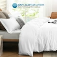 thumbnail image 3 of 1000 TC 100% Egyptian Cotton Duvet set Zipper Closur Ultra Soft Durable and Fade Resistant Color White Solid size King, 3 of 7