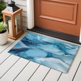 thumbnail image 5 of 2x3 Washable Entryway Rug, Abstract Marble Texture Non-Slip Area Rug for Front Door Kitchen Bathroom, Modern Gary Blue Stripe Indoor Floor Mat for Home Decor, 5 of 9