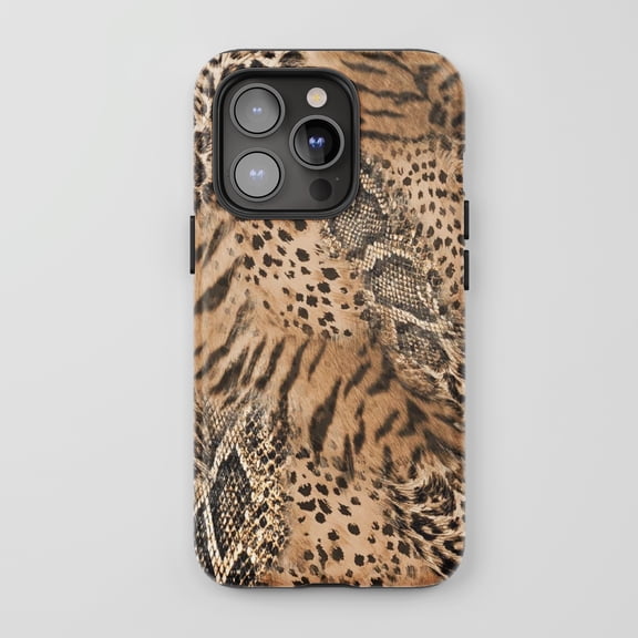 Leopard Tiger Snake Animal Print For iPhone Protective Phone Case Safari Style Brown Tan