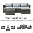 thumbnail image 5 of Patiorama 5-Piece Patio Furniture Set, Outdoor Sectional Conversation Set, All-Weather Grey PE Wicker with Light Grey Cushions, Backyard Porch Garden, 5 of 7