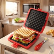 Microwave Sandwich Maker & Toaster, Detachable Panini Press Non-Stick, Grilled Cheese Maker for Home Office RV Dorm Dishwasher Safe, 6.5 x 5.7