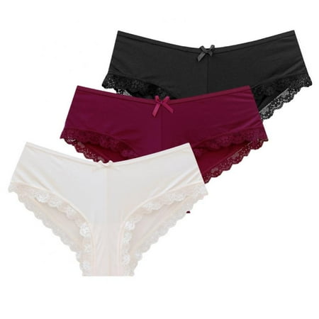 

Womens Lace Underwear High Waist Panties Seamless Briefs Sexy Set 3-pack