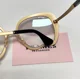 thumbnail image 3 of MIU MIU NOIR 54N Antique Gold Iridescent Mirror Apple Metal Sunglasses SMU54N, 3 of 6