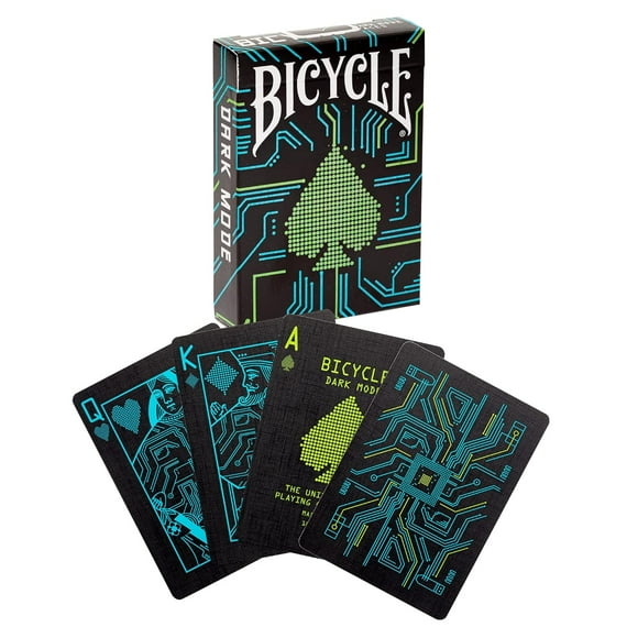 Bicycle Dark Mode Playing Cards Black Pack Of 1 For Adult | Classic Air-Cushion Finish, Fully Customized Card Backs - Paper Playing Cards