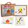 Melissa & Doug Deluxe Wooden Magnetic Pattern Blocks Set - Educational Toy With 120 Magnets and Carrying Case