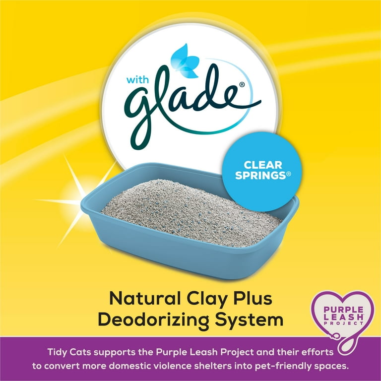 Purina Tidy Cats Multi Cat Clumping Kitty Litter Glade Clear Springs Deodorizing 35 lb Pail