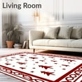 thumbnail image 2 of ODIKA 5'x7' Machine Washable Non-Slip Area Rug, Enchanted Winter Wonderland Artisan Handwoven High Traffic Rug, Red, 605847, 2 of 7