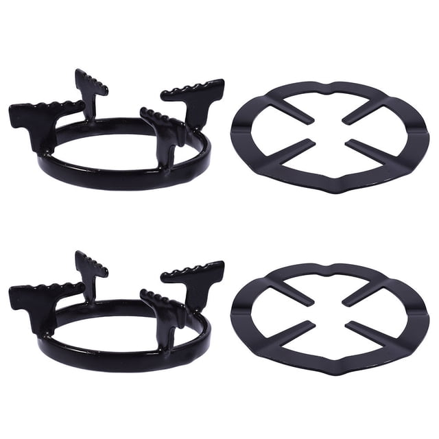 SHINYPASING 4Pcs Gas Stove Supports Iron Black for Kitchen Use Cooking Accessories Set