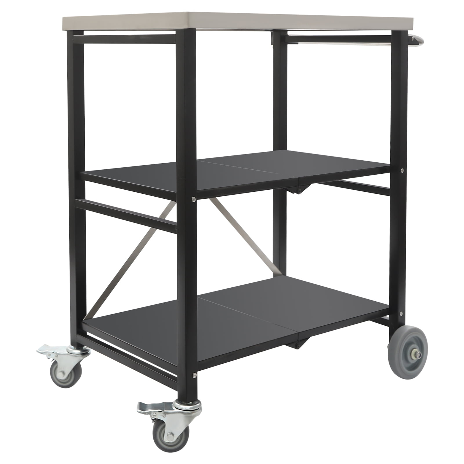 Heavy Duty Folding Hand Truck with 660 lbs Capacity, 2-in-1 Design, Removable Cage, and 4 Silent TPR Wheels for Home and Commercial Use