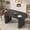 Black-70.9, variant on Blotout 70.9 Inch Oval Wood Strip Base Dining Table for 6-8 People,Modern Farmhouse Table for Kitchen & Dinner & Reception Room