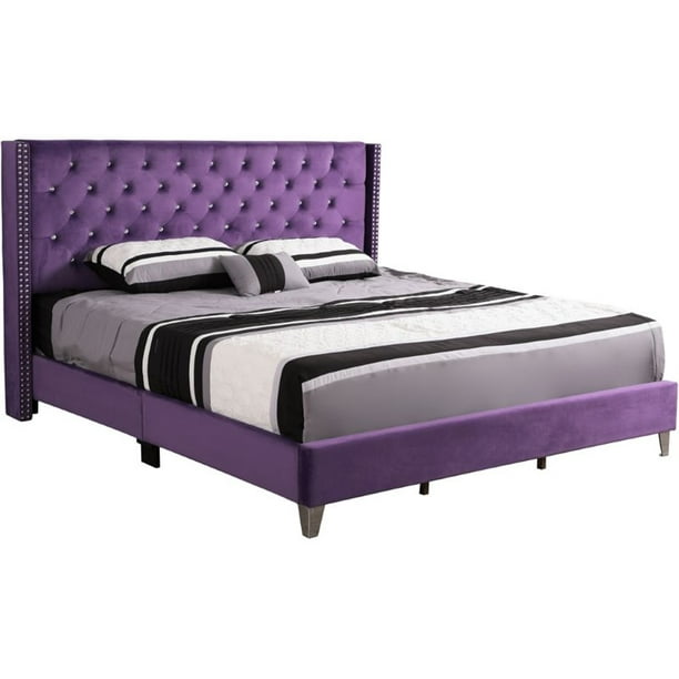 Glory Furniture Julie G1921 Kb Up King, Purple Velvet King Size Headboard