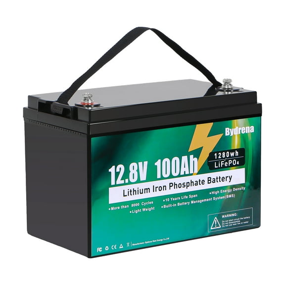 12V 100Ah LiFePO4 Battery 1260Wh Lithium Iron Phosphate Battery for Trolling Motors Yacht Marine Boat RV Home Energy