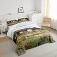 thumbnail image 3 of jejeloiu Oil Painting Aesthetic Bedding Comforter Set,Rustic Western Cabin Twin Comforter Sets,Green Whte Bedding Set For Men Women,Super Cozy Room Decor,2pcs, 3 of 8