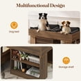 thumbnail image 4 of SUNVIVI Elevated Dog Bed Modern Wooden Pet Bed with 2 Cushions and Led Light, Small to Medium Elevated Pet Bed with Storage shelves, Walnut, 4 of 9