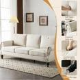 thumbnail image 4 of Ktaxon Modern Linen 3 Seater Sofa Extra Deep American Style Couch for Bedroom, Office, Apartment, Dorm Beige, 4 of 7