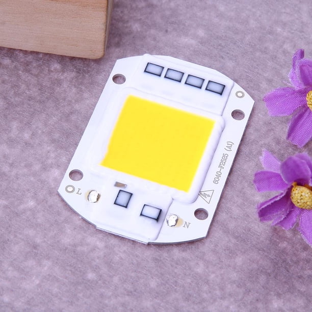 10pcs 50W LED Proyectores COB Chip 220V Entrada Integrada IC (Blanco cálido)